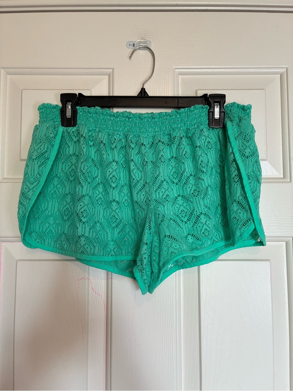 OP Teal Crochet Lace Lounge Shorts